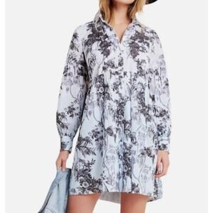 Anthropologie White Floral Mini Dress